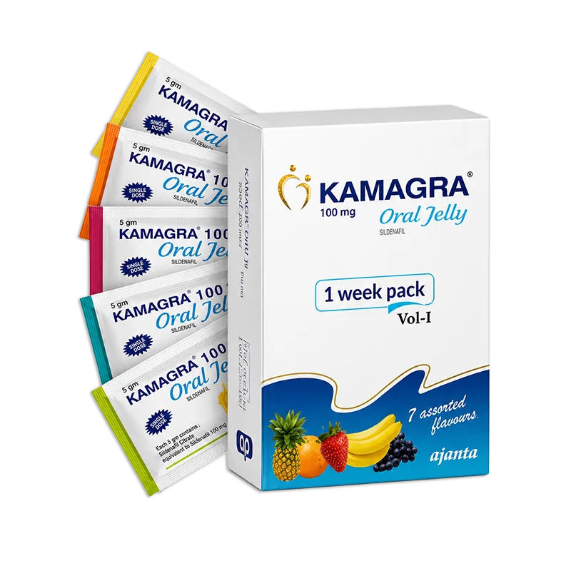 果凍威而鋼 Kamagra Oral Jelly 100mg 綜合口味 產品包裝